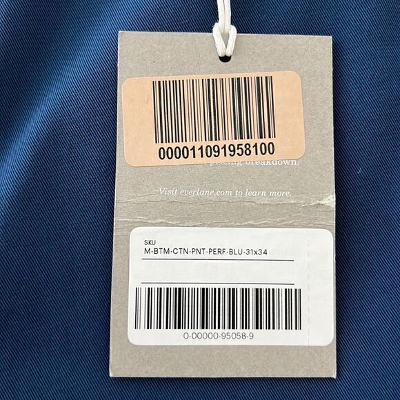NWT Everlane The Performance Chino | Uniform Slim Fit Insignia Blue Size 31 X 34 - Picture 5 of 12